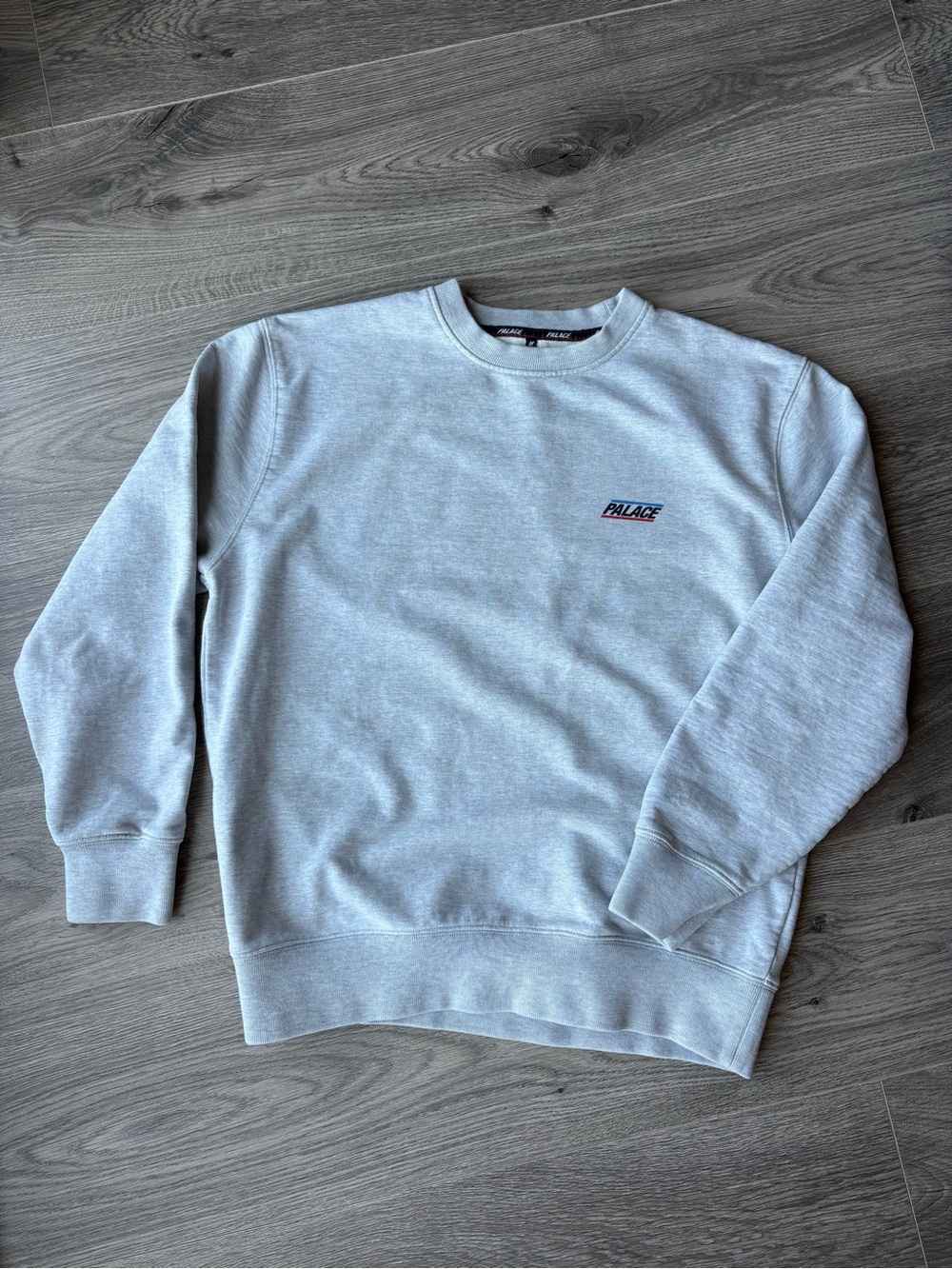 PALACE Basically A Crew Light Gray Crewneck Sweatshirt with Small Logo